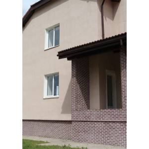 Облицовка дома фасадной панель-вилкой Гладкая из бетона